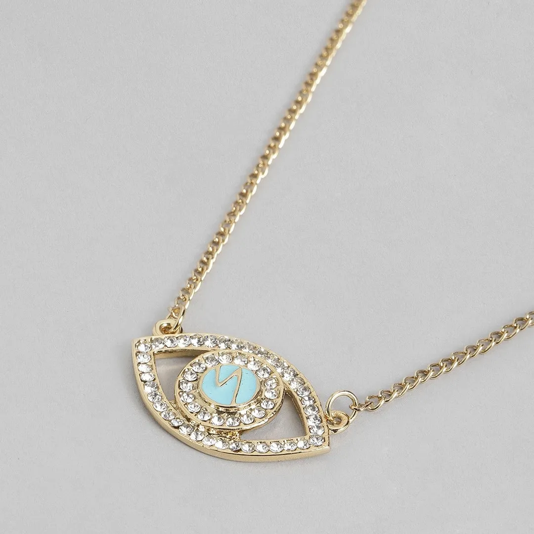 Estele - 24 CT gold plated Evil Eye Pendant with chain