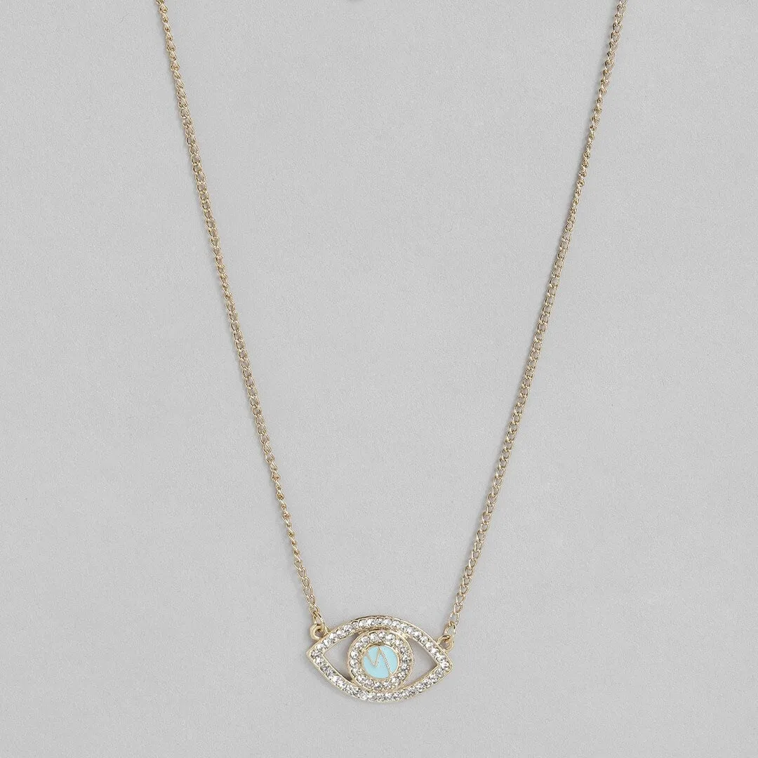 Estele - 24 CT gold plated Evil Eye Pendant with chain