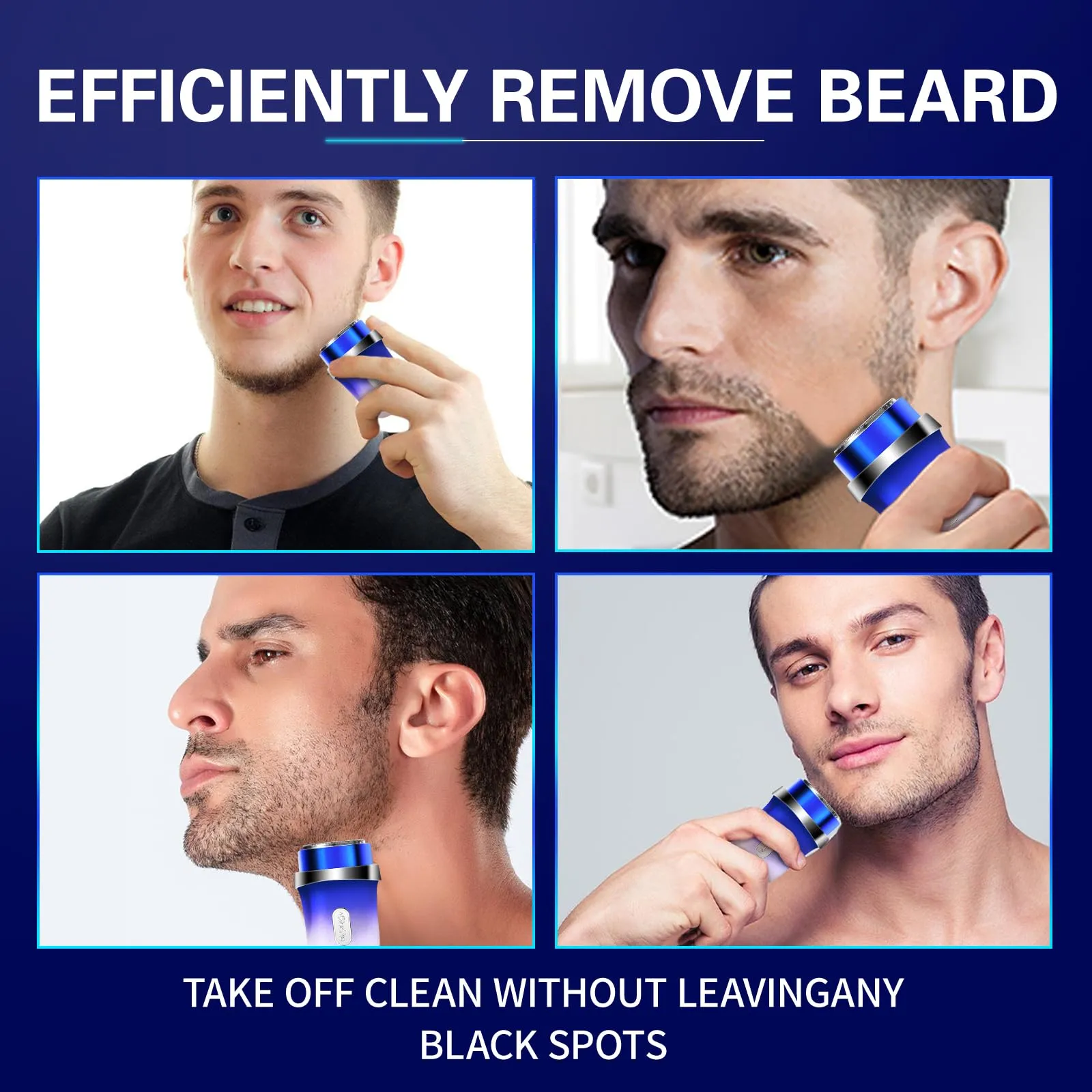 eStraPro Mini Smart Sensor Electric Shaver IPX7 Watertight,Triple Floating Blade System, Completely Removes Facial Hair,Efficient and Comfortable Shaving Experience, Portable Design(Gun)