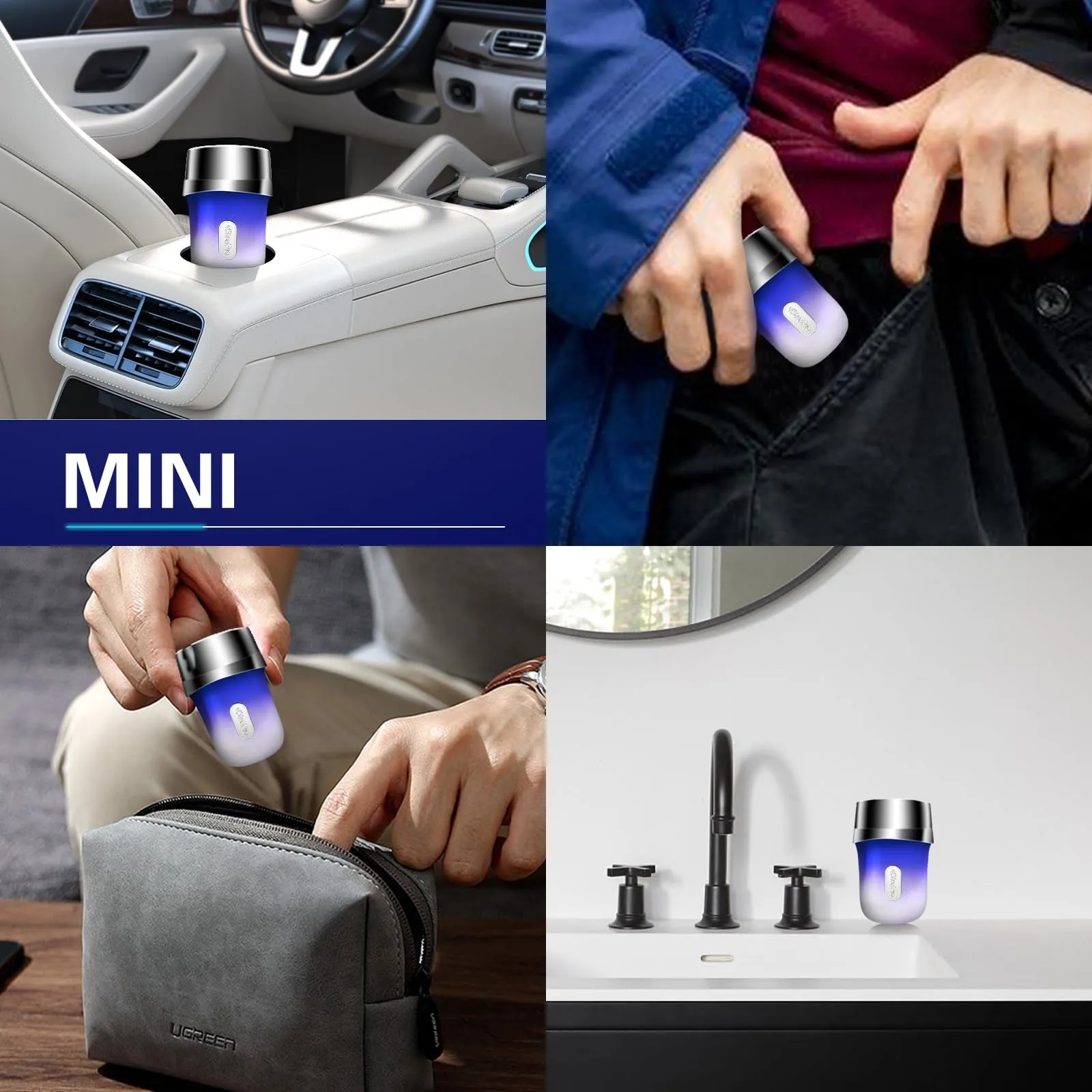 eStraPro Mini Smart Sensor Electric Shaver IPX7 Watertight,Triple Floating Blade System, Completely Removes Facial Hair,Efficient and Comfortable Shaving Experience, Portable Design(Gun)