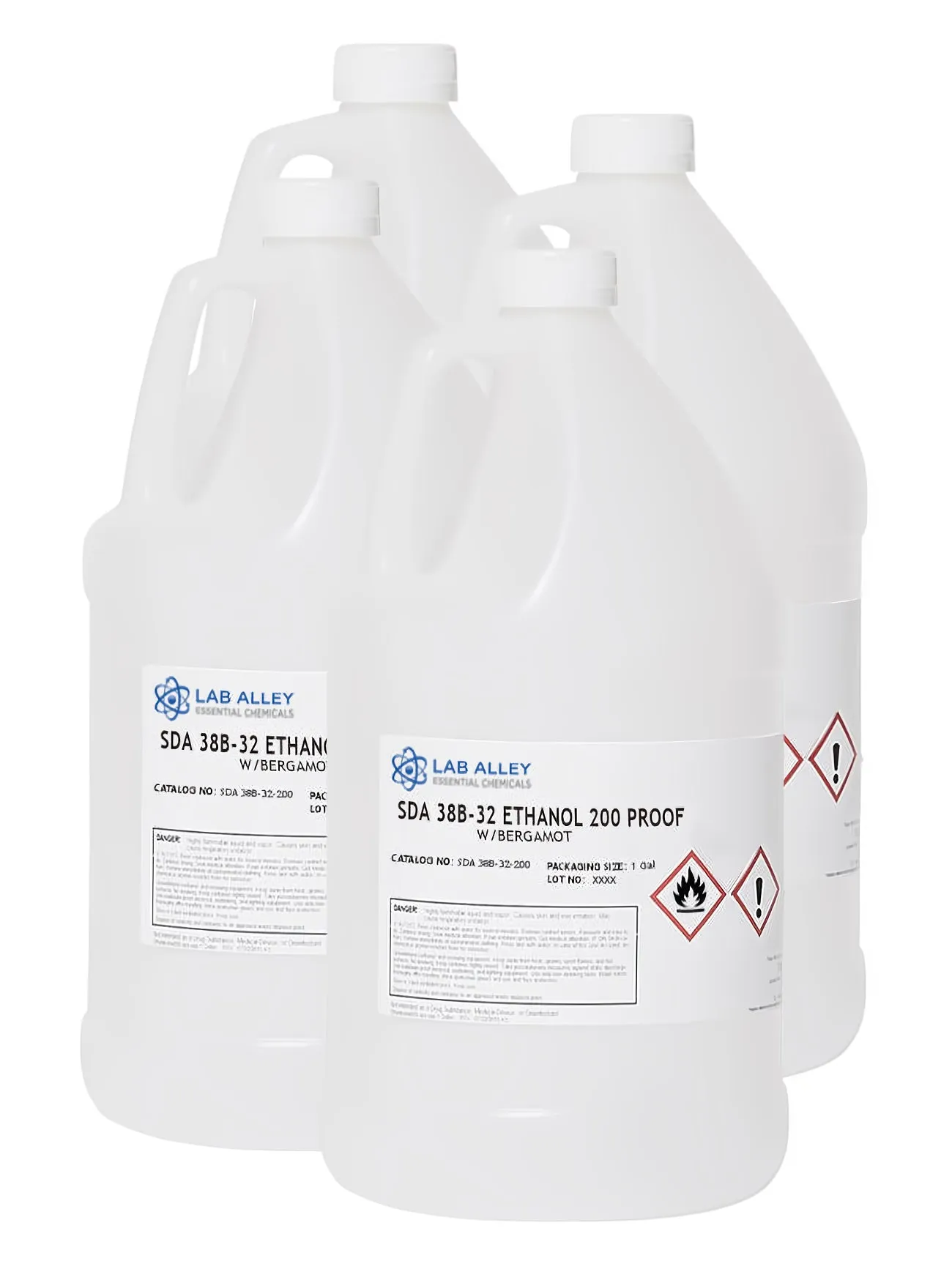 Ethanol 200 Proof w/ Bergamot (Bergaptene Free), Kosher, Halal (SDA 38B-32)