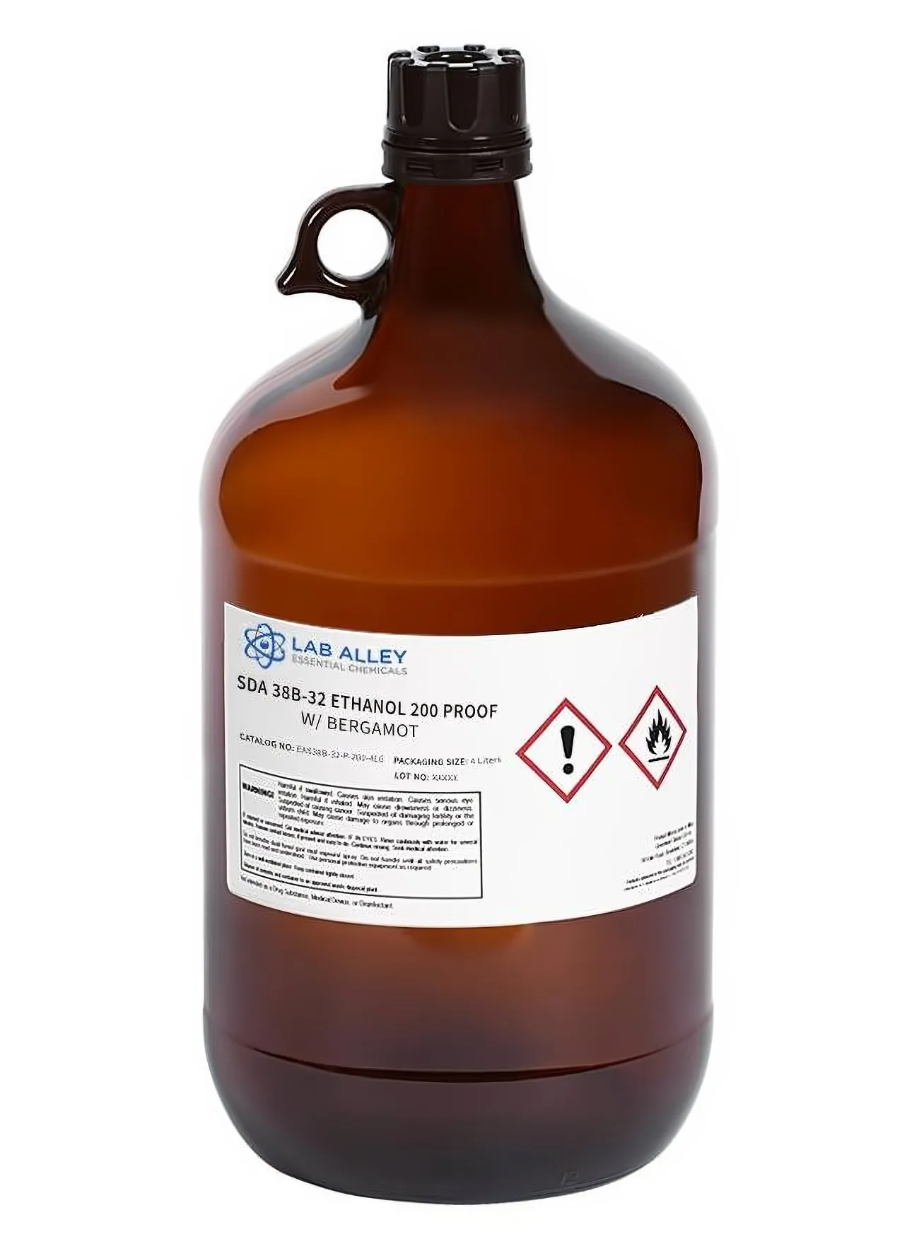 Ethanol 200 Proof w/ Bergamot (Bergaptene Free), Kosher, Halal (SDA 38B-32)