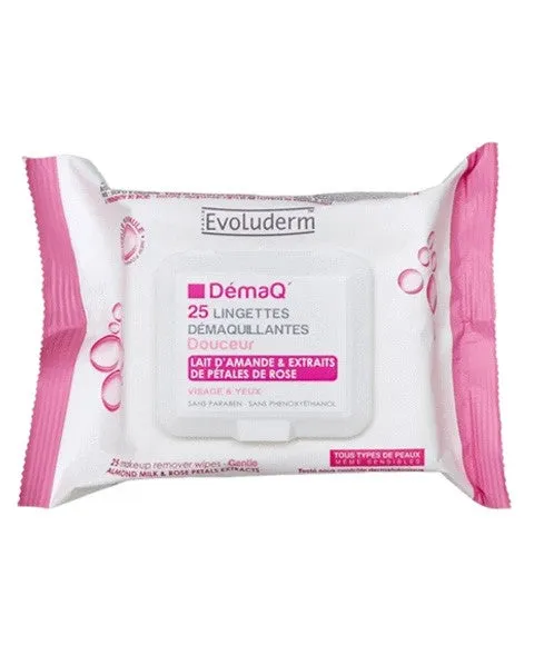 Evoluderm Makeup Remover Wipes With Almond Milk And Rose Petals