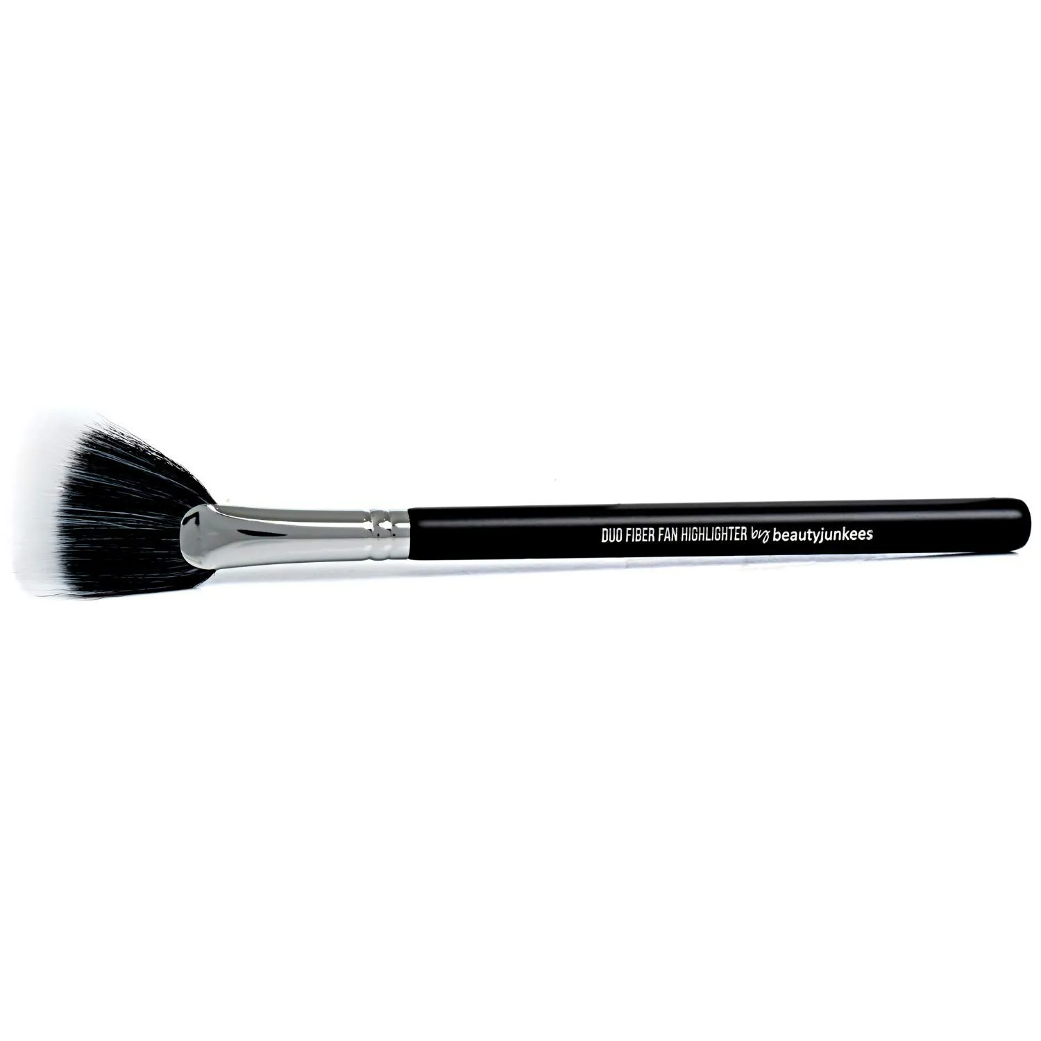 Fan Highlighter Makeup Brush  Beauty Junkees Duo Fiber Face Make Up Brushes, Cheekbone Define Highlighting with Powder, Cream, Mineral, Liquid Cosmetics, Soft, Synthetic, Vegan, Cruelty Free