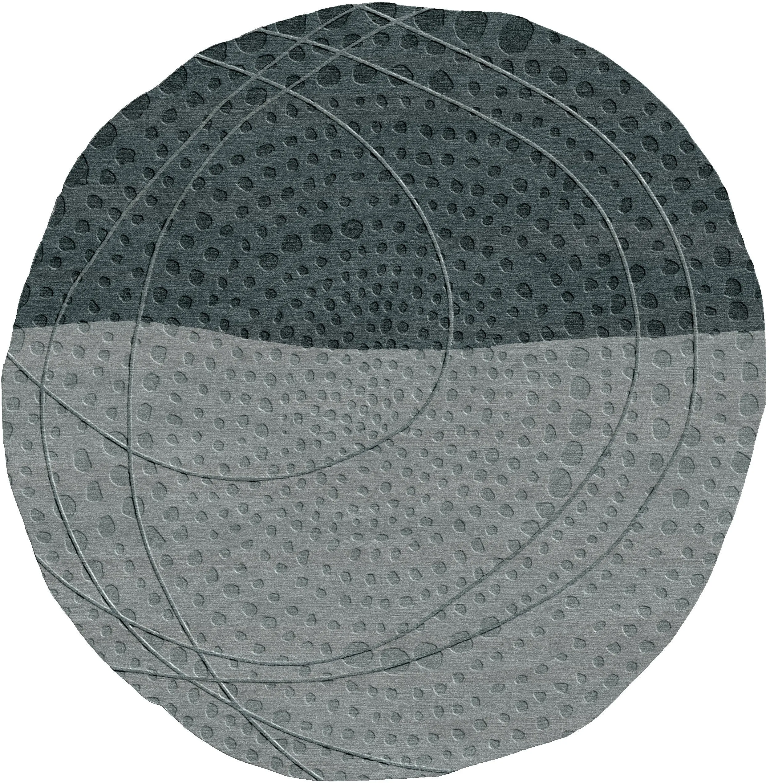 Formations Odd-Shaped Circle Green/ Gray Area Rug