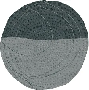 Formations Odd-Shaped Circle Green/ Gray Area Rug