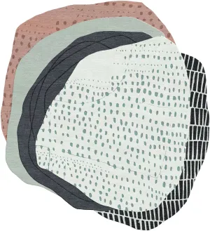 Formations Odd-Shaped Layers Sage/ Gray Area Rug