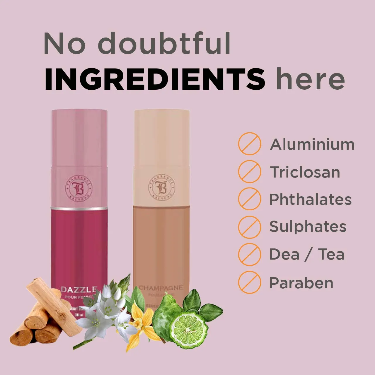 Fragrance & Beyond Body Deodorant for Women (Pack of 2) 200ML Each | Dazzle, Champagne