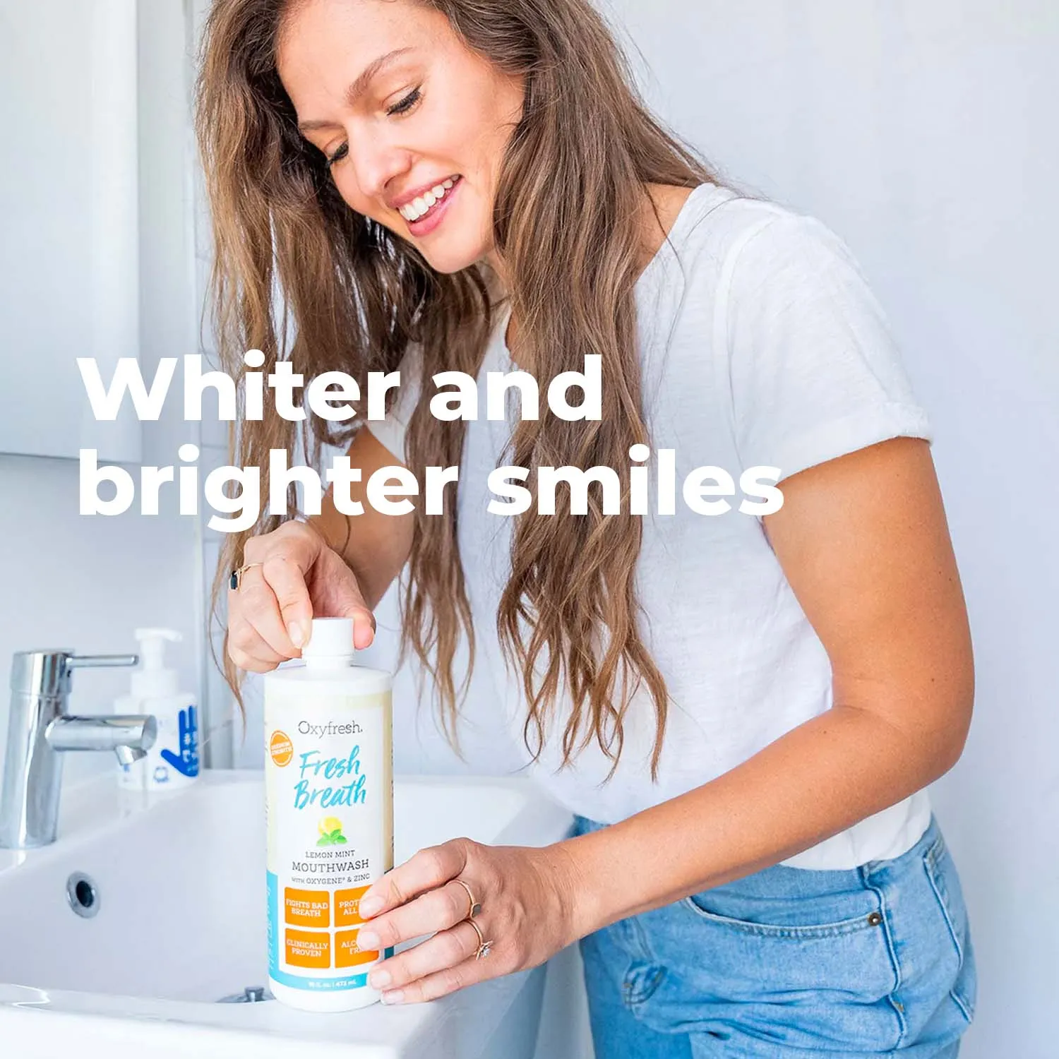 Fresh Breath Lemon Mint Mouthwash | 24 Hr Protection | Fluoride Free