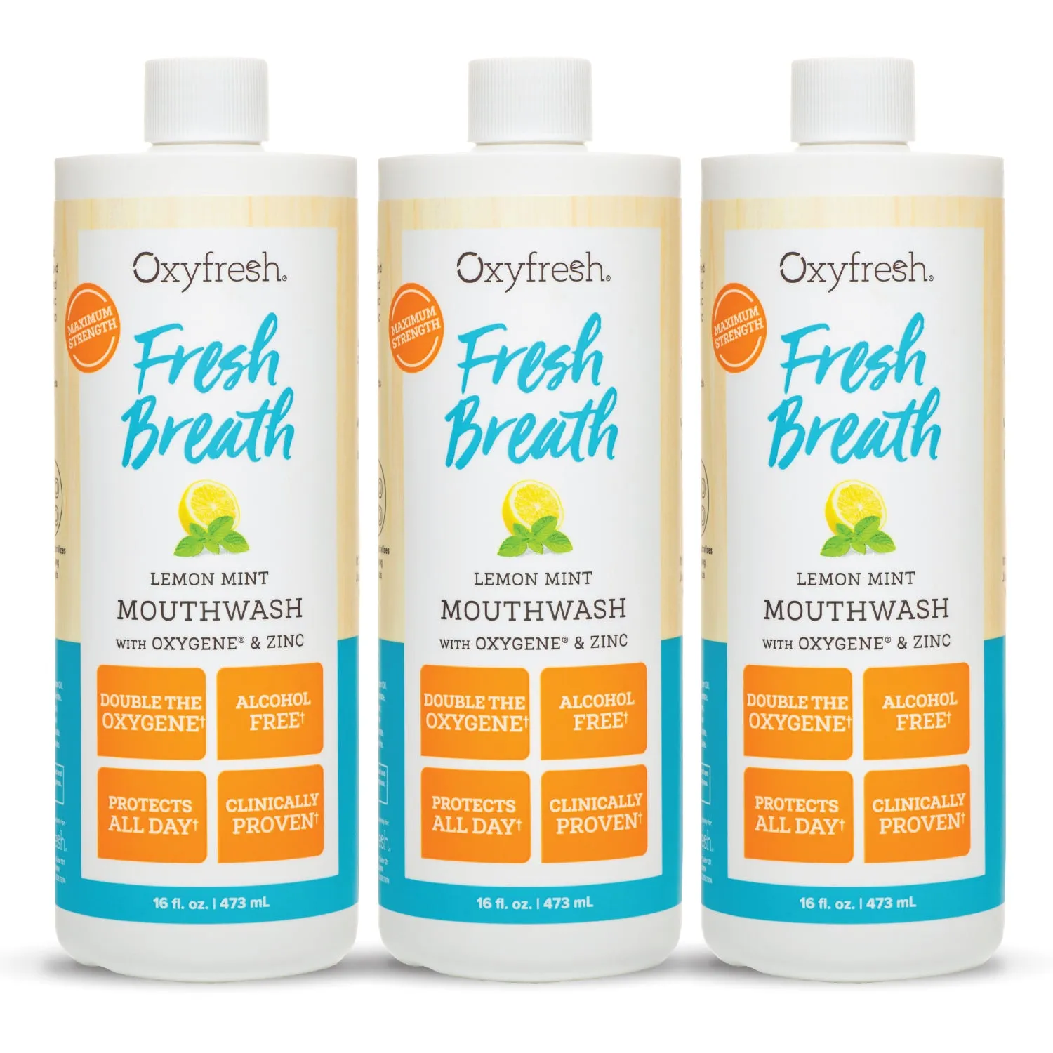 Fresh Breath Lemon Mint Mouthwash | 24 Hr Protection | Fluoride Free