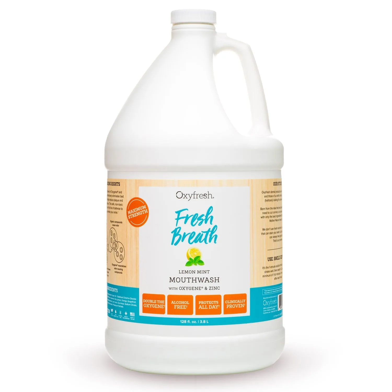 Fresh Breath Lemon Mint Mouthwash | 24 Hr Protection | Fluoride Free