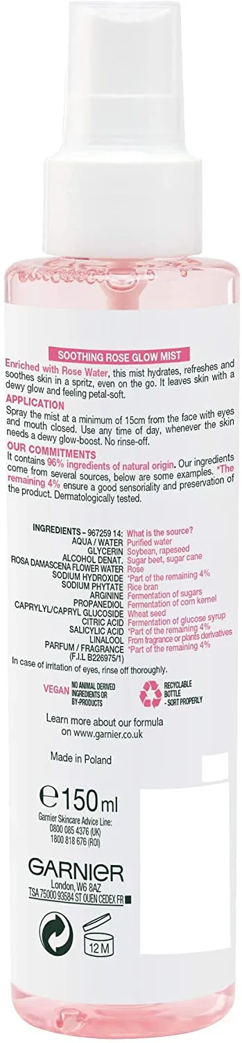 Garnier Rose Soothing Face Mist 150m