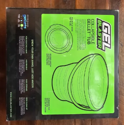 gel blaster collapsible gellet tub electric green