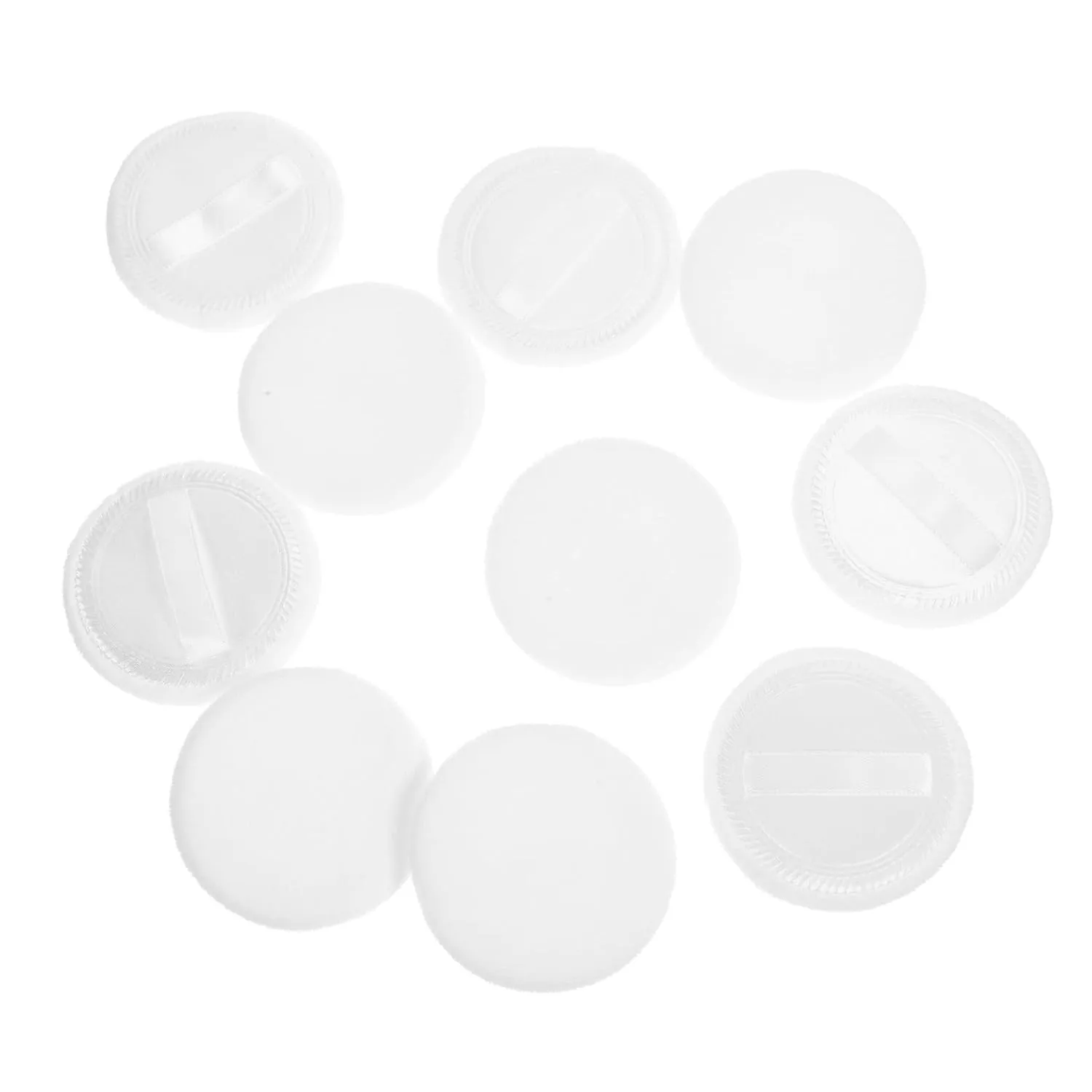Happyyami 10pcs Pure Cotton Loose Powder Puff Face Makeup Applicator Soft and Delicate for Natural Application