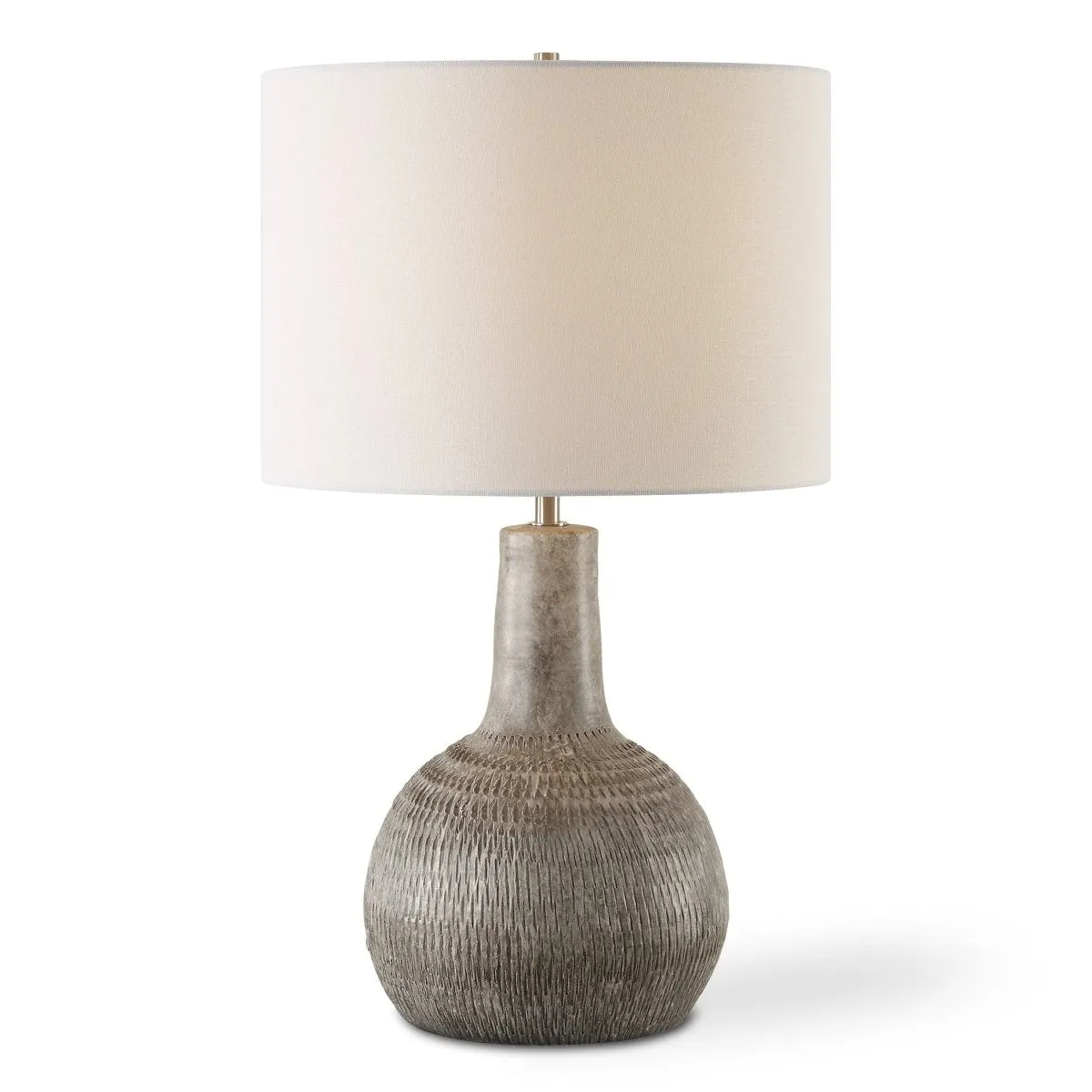 Heavily Textured Gourd Shaped Ceramic Table Lamp