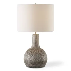 Heavily Textured Gourd Shaped Ceramic Table Lamp