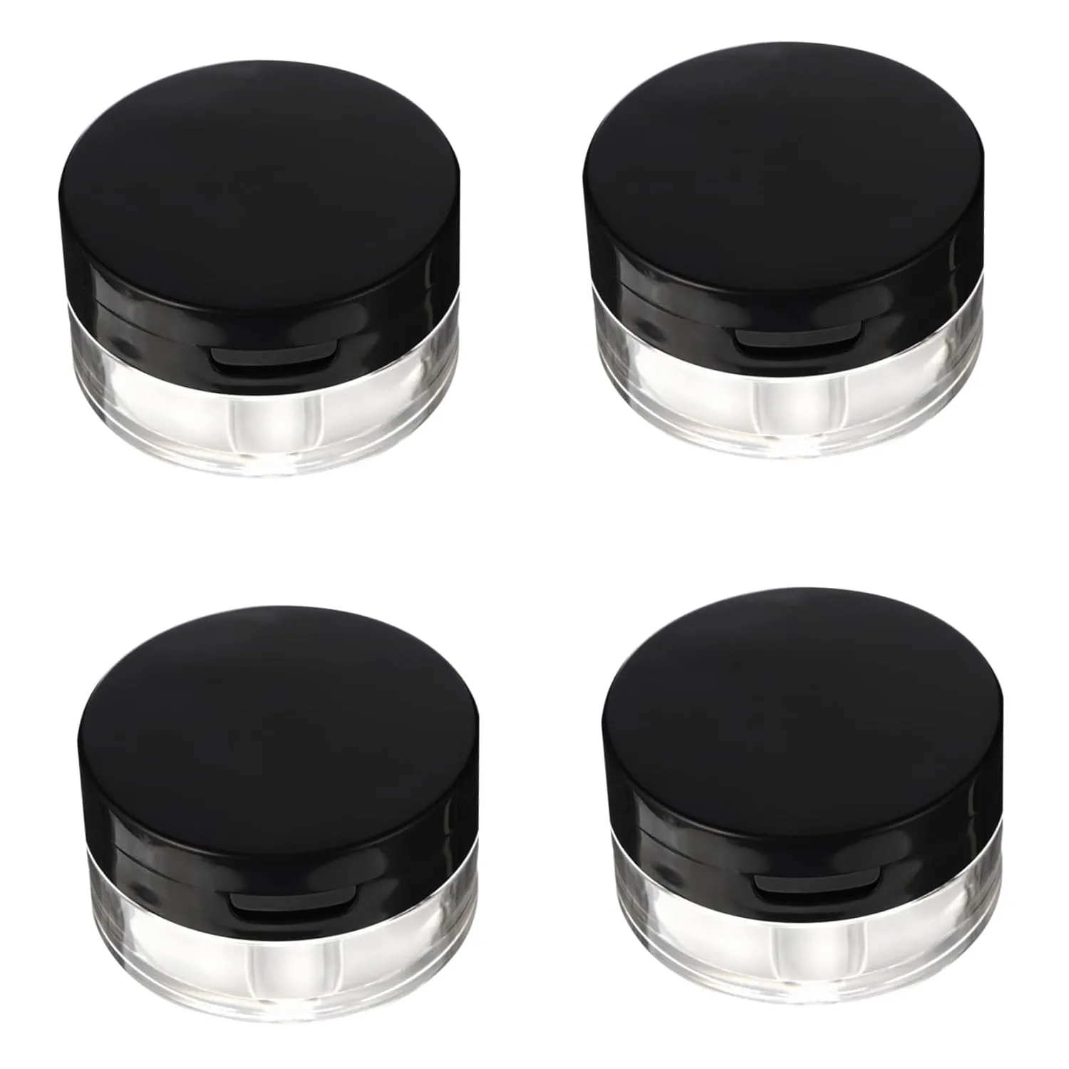 Hemoton 4pcs Refillable Loose Powder Compact Container Stylish Makeup Powder Boxes Mirror for Travel for Blusher Eye Shadow More