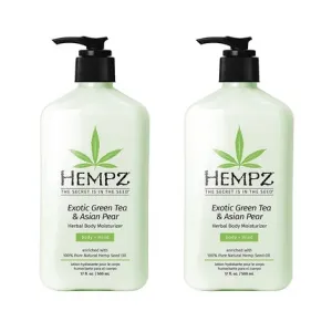 Hempz Green Tea Asian Pear Body Moisturizer, 17 oz. pump, 500 ml - pack of 2 pcs.