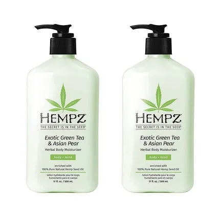 Hempz Green Tea Asian Pear Body Moisturizer, 17 oz. pump, 500 ml - pack of 2 pcs.
