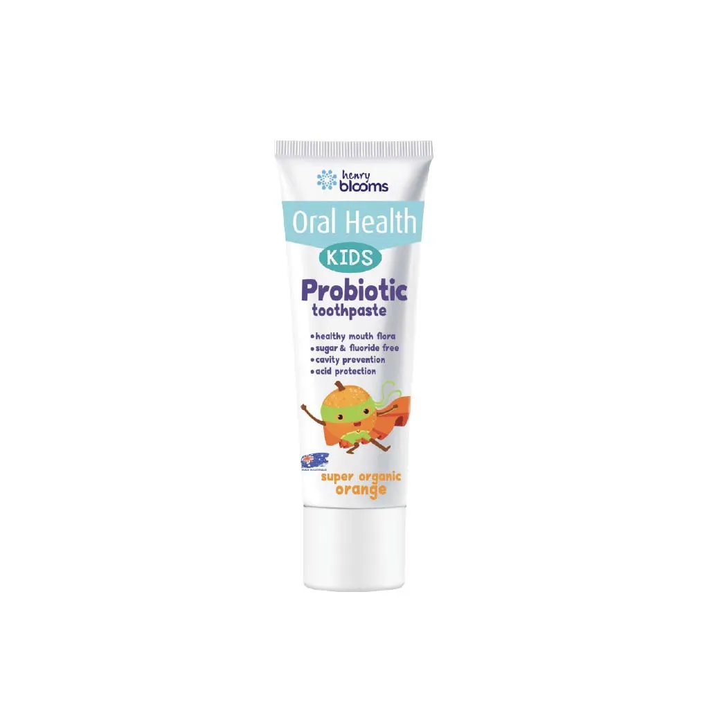 Henry Blooms Kids Probiotic Toothpaste Organic Orange 50g