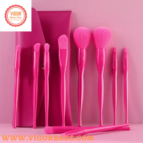 High Quality 10 pcs Candy Color Makeup Brushes Tool Set - MOQ 10 Pcs