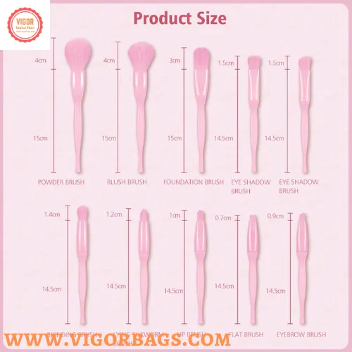 High Quality 10 pcs Candy Color Makeup Brushes Tool Set - MOQ 10 Pcs