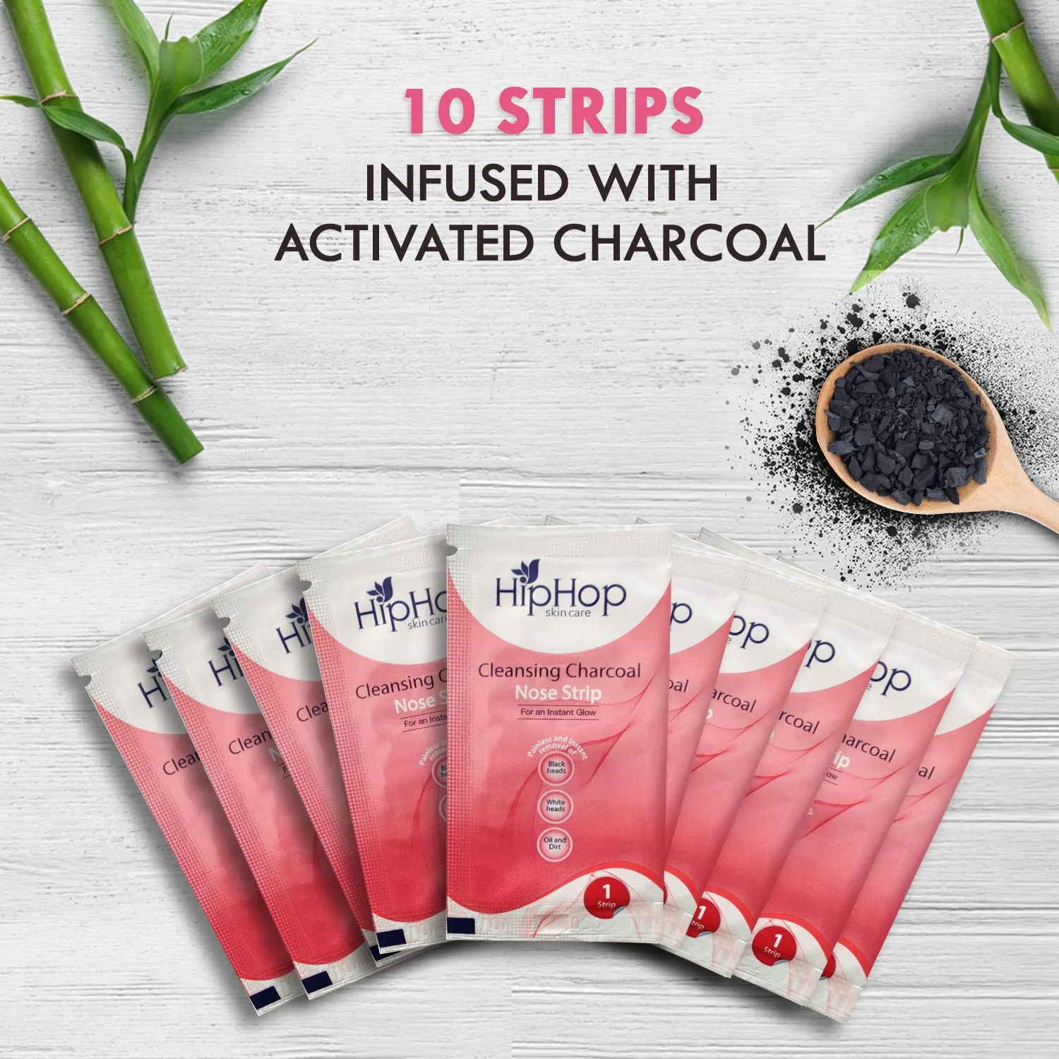 HipHop Blackhead Remover Nose Strips for Women (Activated Charcoal, 10 Strips)   Facial Wax Strips (Argan Oil, 20 Strips)