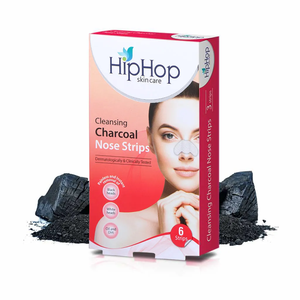 HipHop Blackhead Remover Nose Strips for Women (Activated Charcoal, 6 Strips)   Instant Makeup Remover Wipes (Micellar water, 30 Wipes)