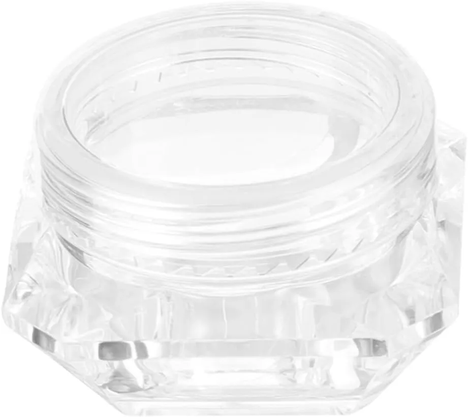 Housoutil 40pcs Refillable Empty Cosmetic Containers Transparent Diamond-shaped Jars for Loose Powder Creams and Lotions Portable Makeup Storage