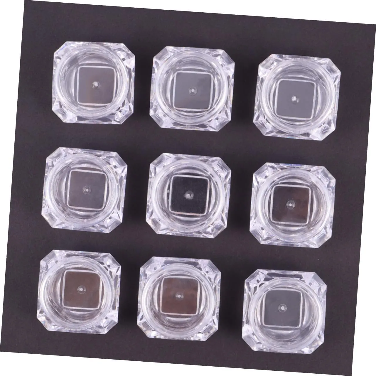 Housoutil 40pcs Refillable Empty Cosmetic Containers Transparent Diamond-shaped Jars for Loose Powder Creams and Lotions Portable Makeup Storage