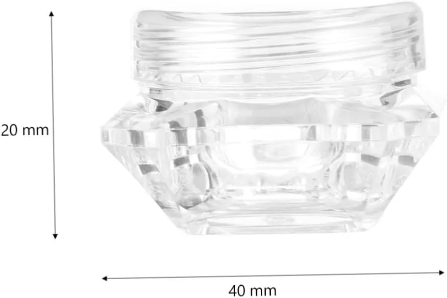 Housoutil 40pcs Refillable Empty Cosmetic Containers Transparent Diamond-shaped Jars for Loose Powder Creams and Lotions Portable Makeup Storage