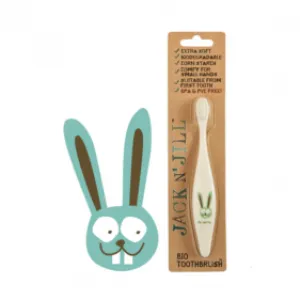 jack n' jill bio toothbrush compostable & biodegradable handle bunny
