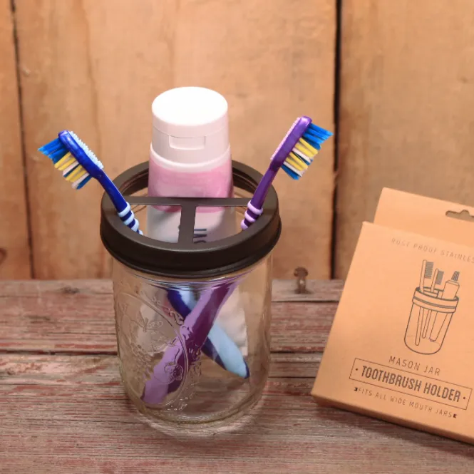 Jarmazing - Mason Jar Toothbrush Holder Lid