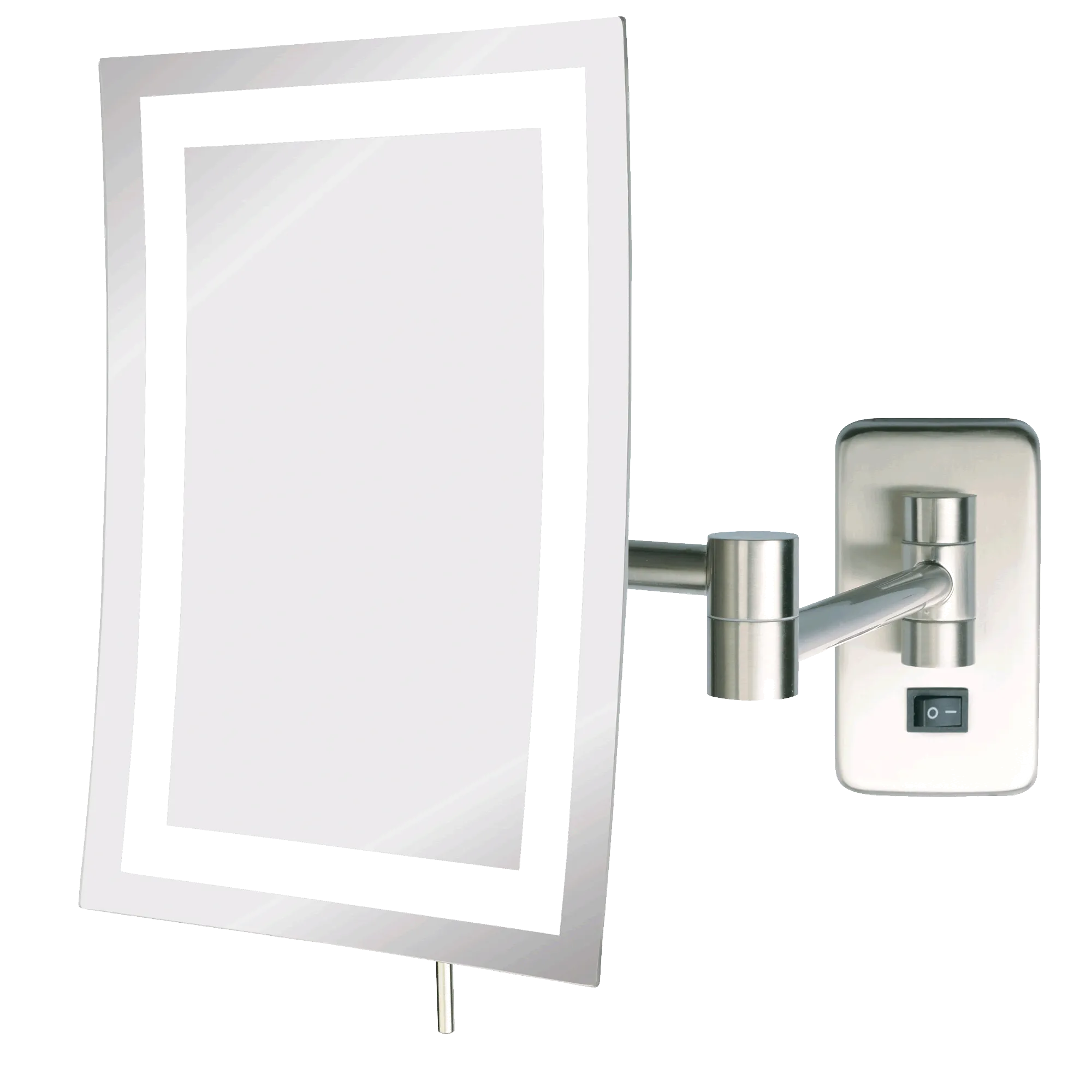 Jerdon Hardwired Minimalist Edge-to-Edge 5x LED Halo-Lighted Makeup Mirror - 2 Finishes