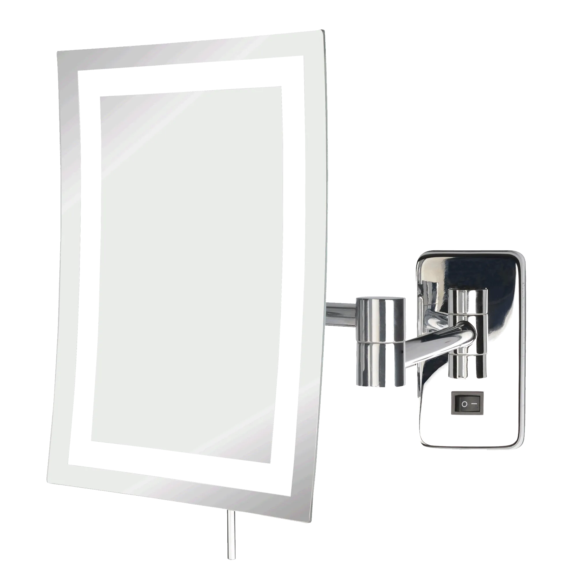 Jerdon Hardwired Minimalist Edge-to-Edge 5x LED Halo-Lighted Makeup Mirror - 2 Finishes