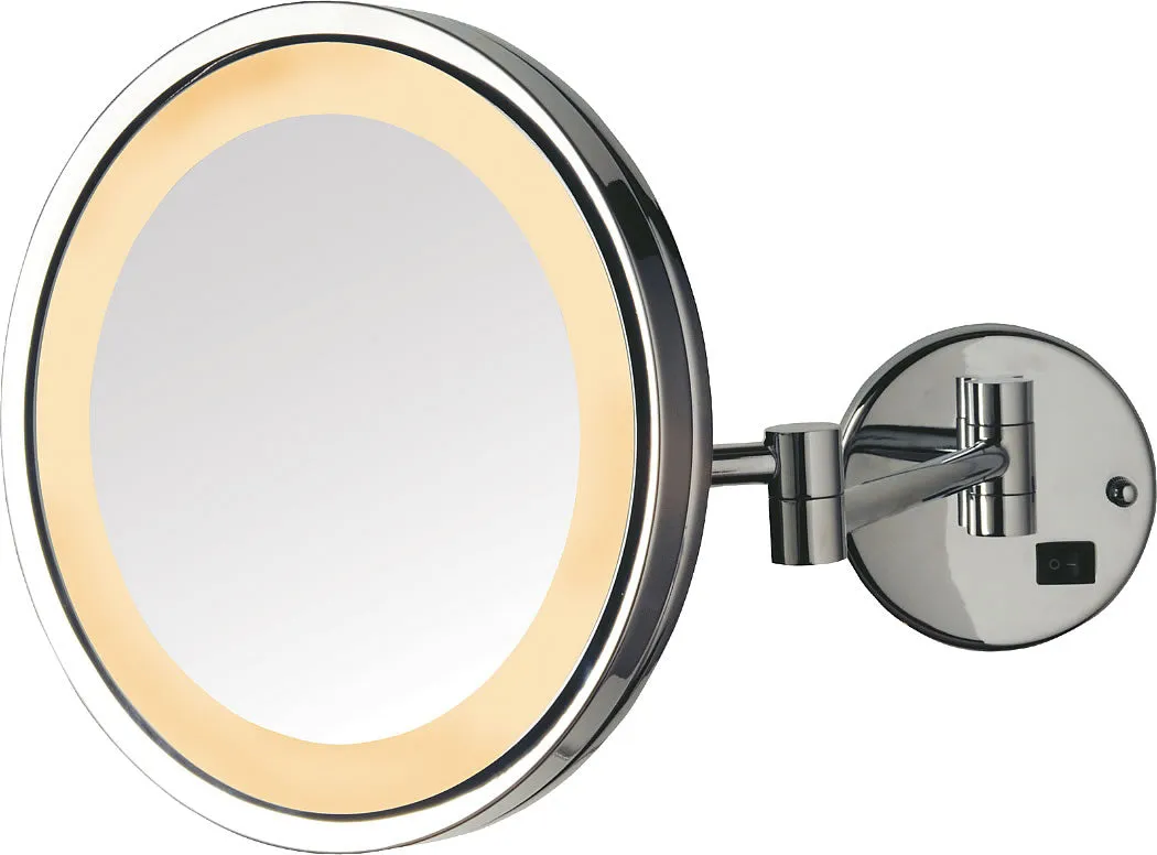 Jerdon LED Halo Lighted Plug-In Make Up Mirror, 5X, Chrome Finish