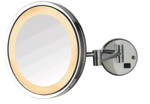 Jerdon LED Halo Lighted Plug-In Make Up Mirror, 5X, Chrome Finish