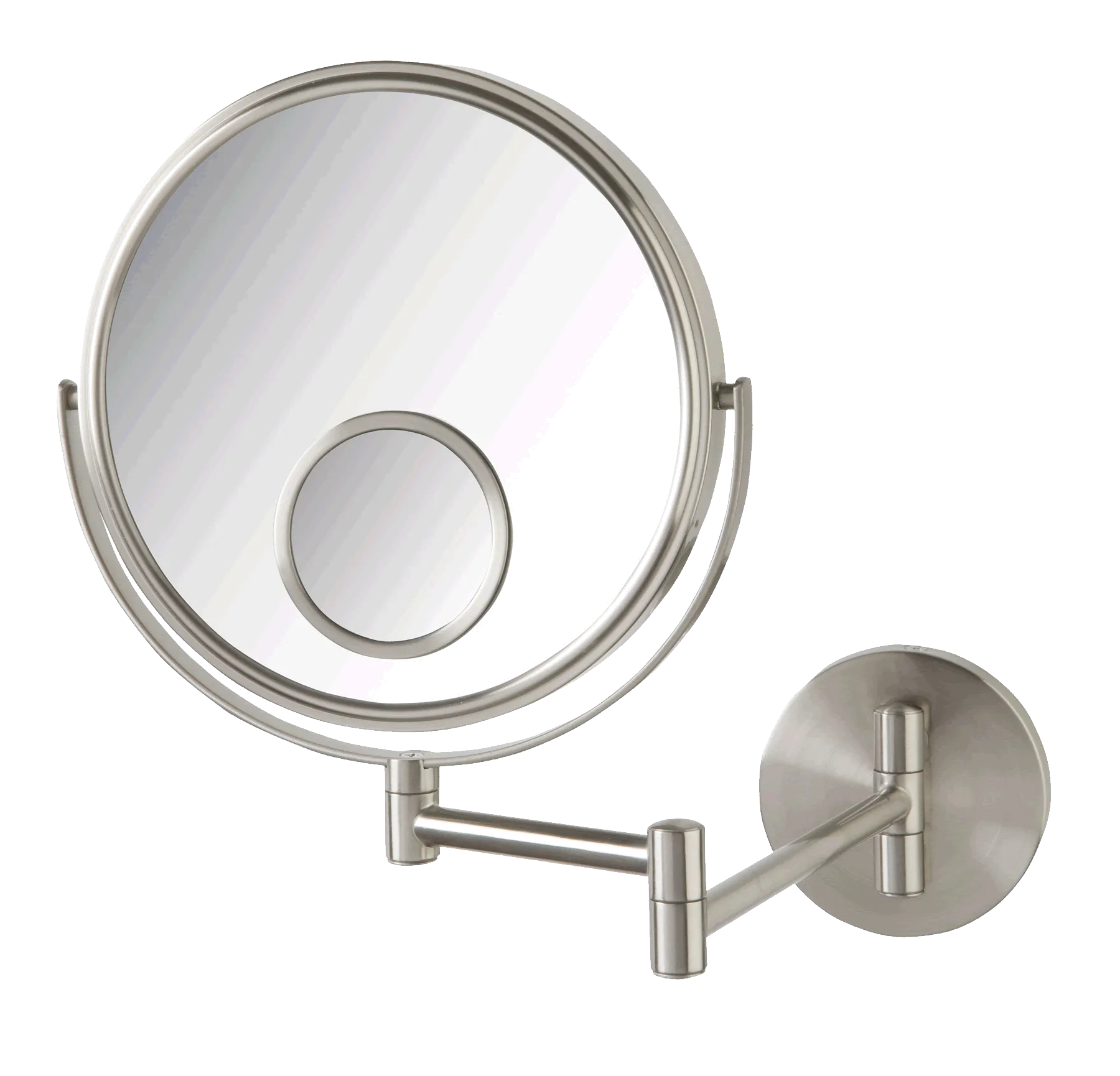Jerdon Reversible 1x/10x Wall-Mount Makeup Mirror with 15x Spot Mirror