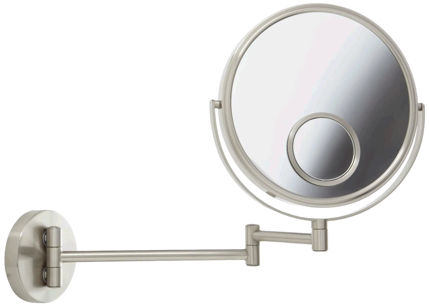 Jerdon Reversible 1x/10x Wall-Mount Makeup Mirror with 15x Spot Mirror