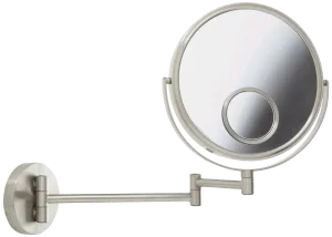 Jerdon Reversible 1x/10x Wall-Mount Makeup Mirror with 15x Spot Mirror