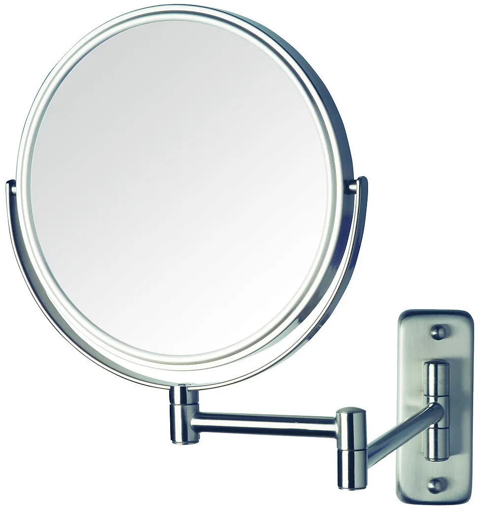 Jerdon Reversible 8x/1x Wall-Mount Makeup Mirror - 2 Finishes