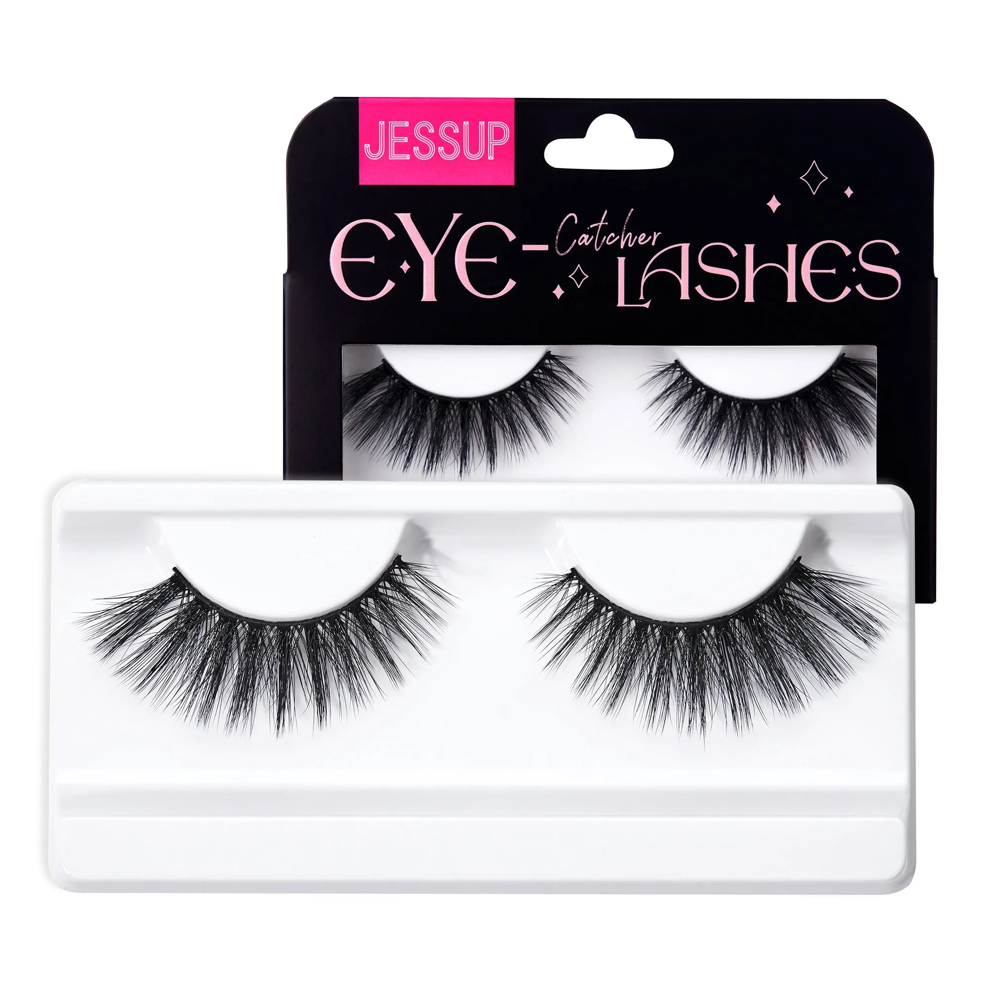 Jessup False Eyelashes Natural Look Fake Eyelashes 1 Pairs Pack Wispy Lashes Faux Mink Eyelashes 3D Short Fluffy Reusable False Lashes