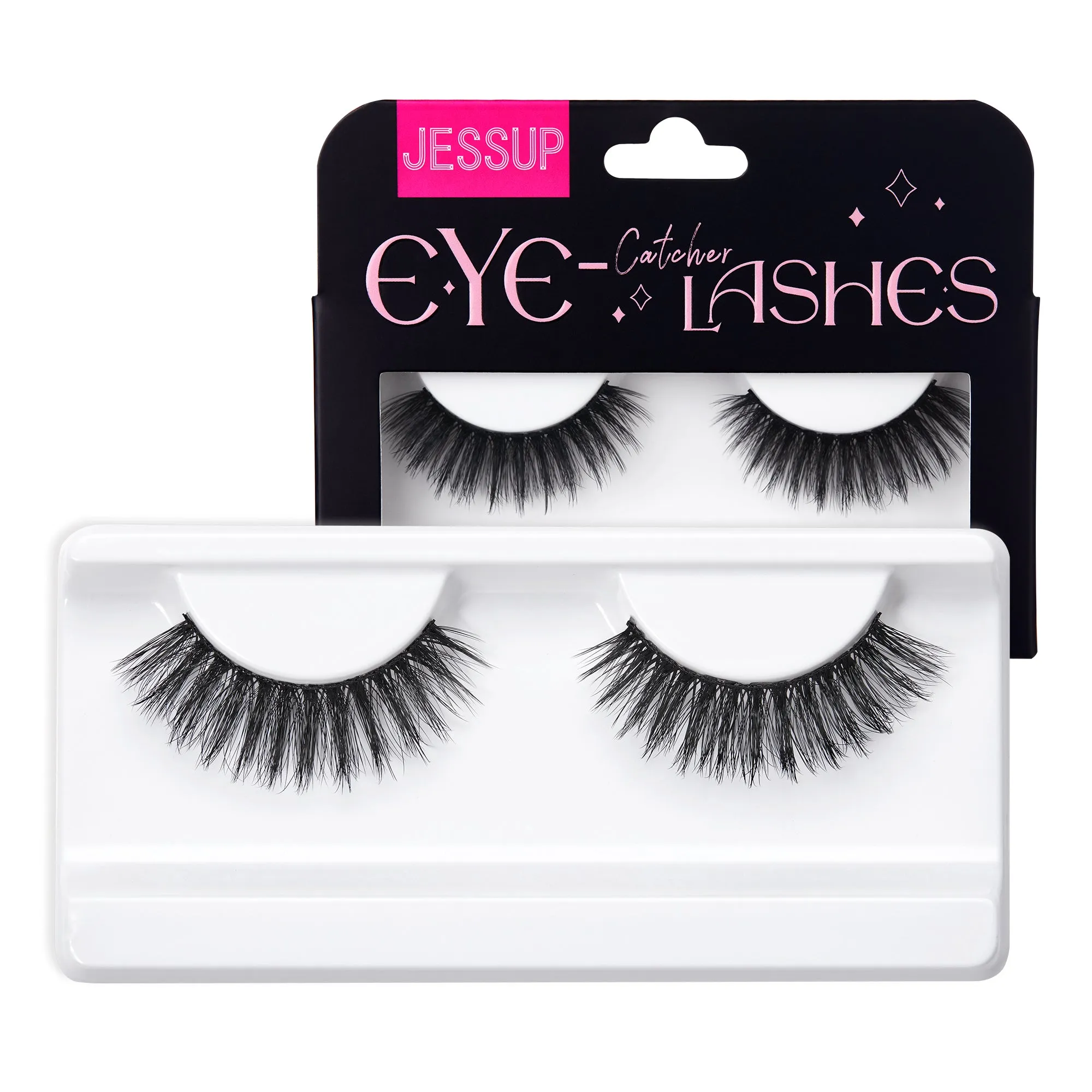 Jessup False Eyelashes Natural Look Fake Eyelashes 1 Pairs Pack Wispy Lashes Faux Mink Eyelashes 3D Short Fluffy Reusable False Lashes