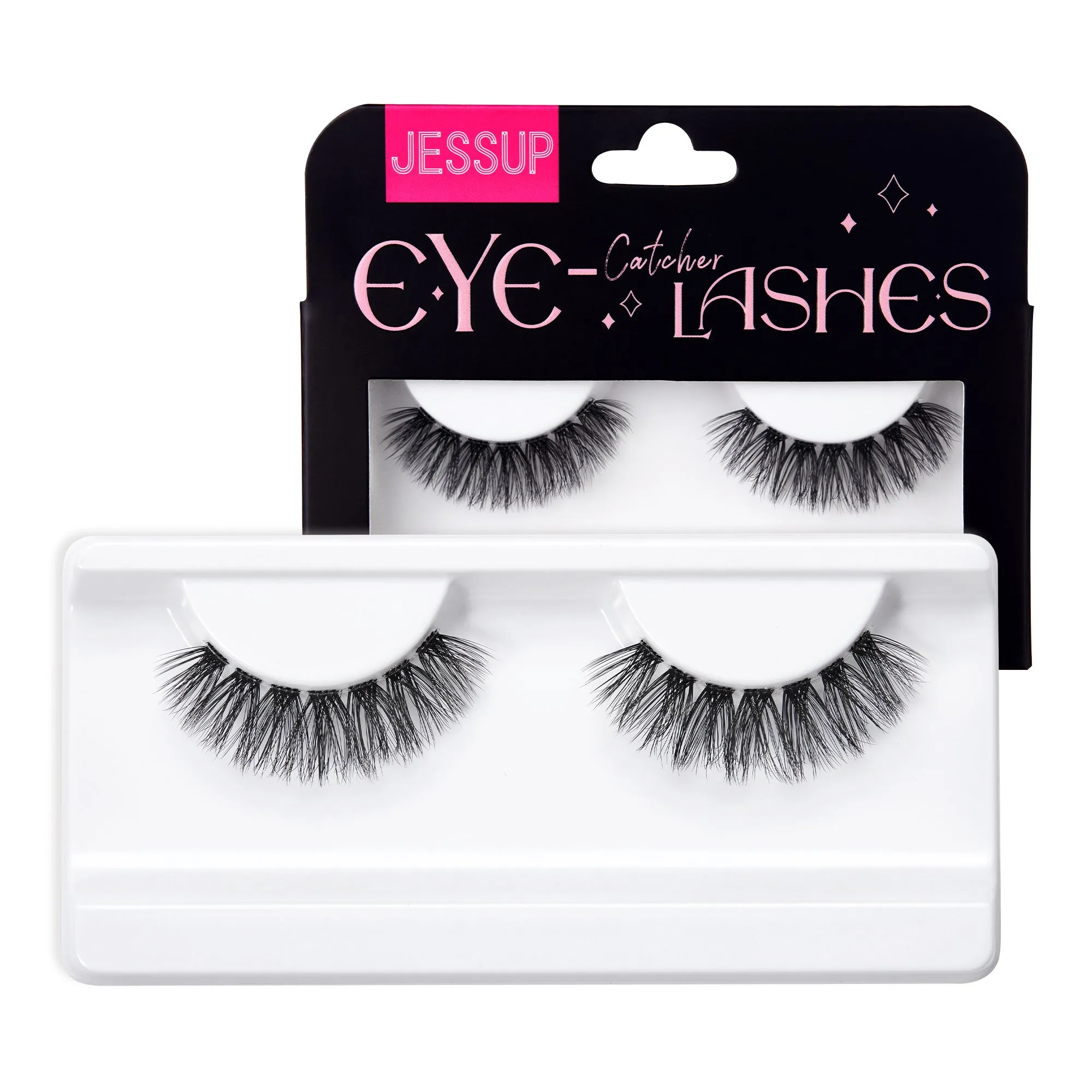 Jessup False Eyelashes Natural Look Fake Eyelashes 1 Pairs Pack Wispy Lashes Faux Mink Eyelashes 3D Short Fluffy Reusable False Lashes