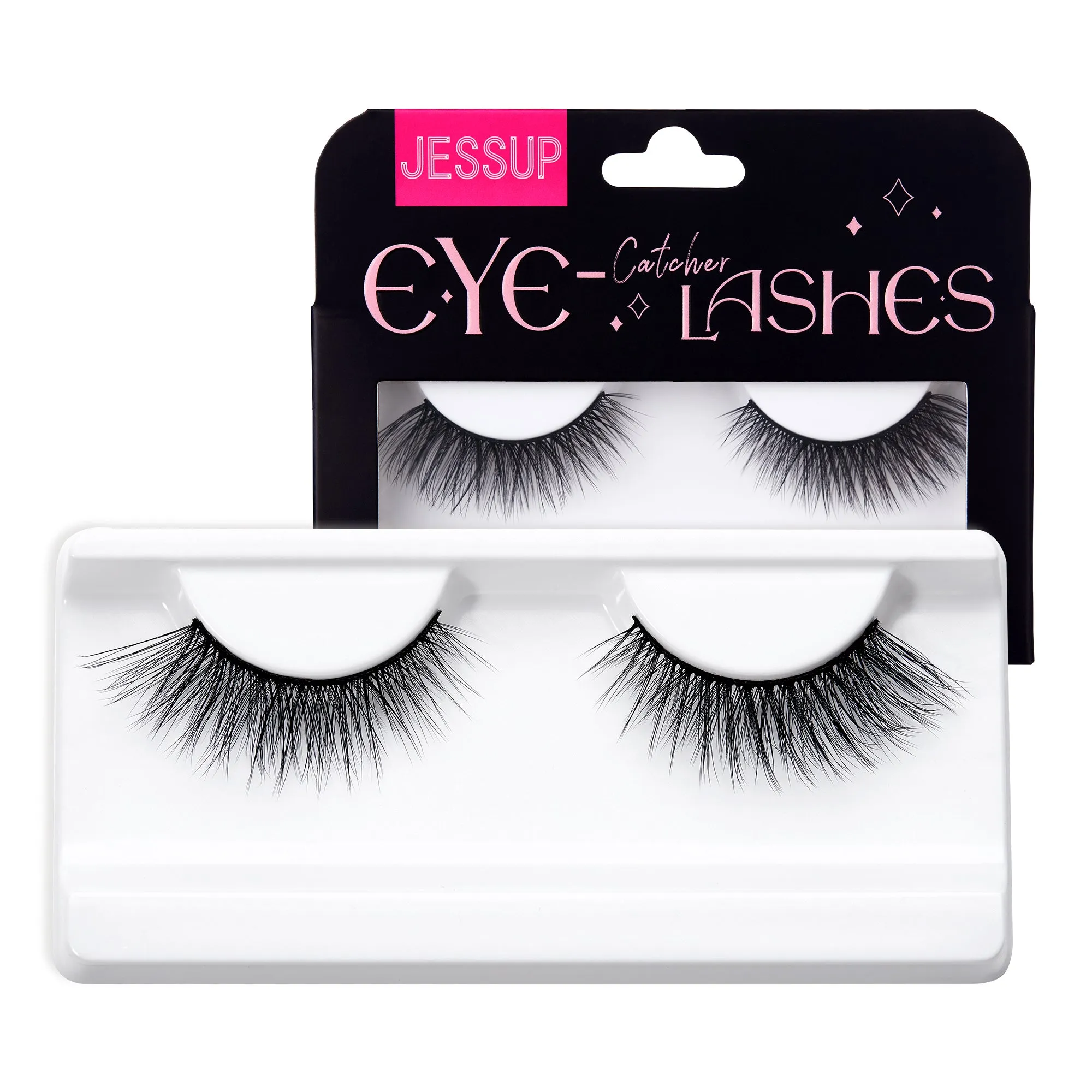 Jessup False Eyelashes Natural Look Fake Eyelashes 1 Pairs Pack Wispy Lashes Faux Mink Eyelashes 3D Short Fluffy Reusable False Lashes