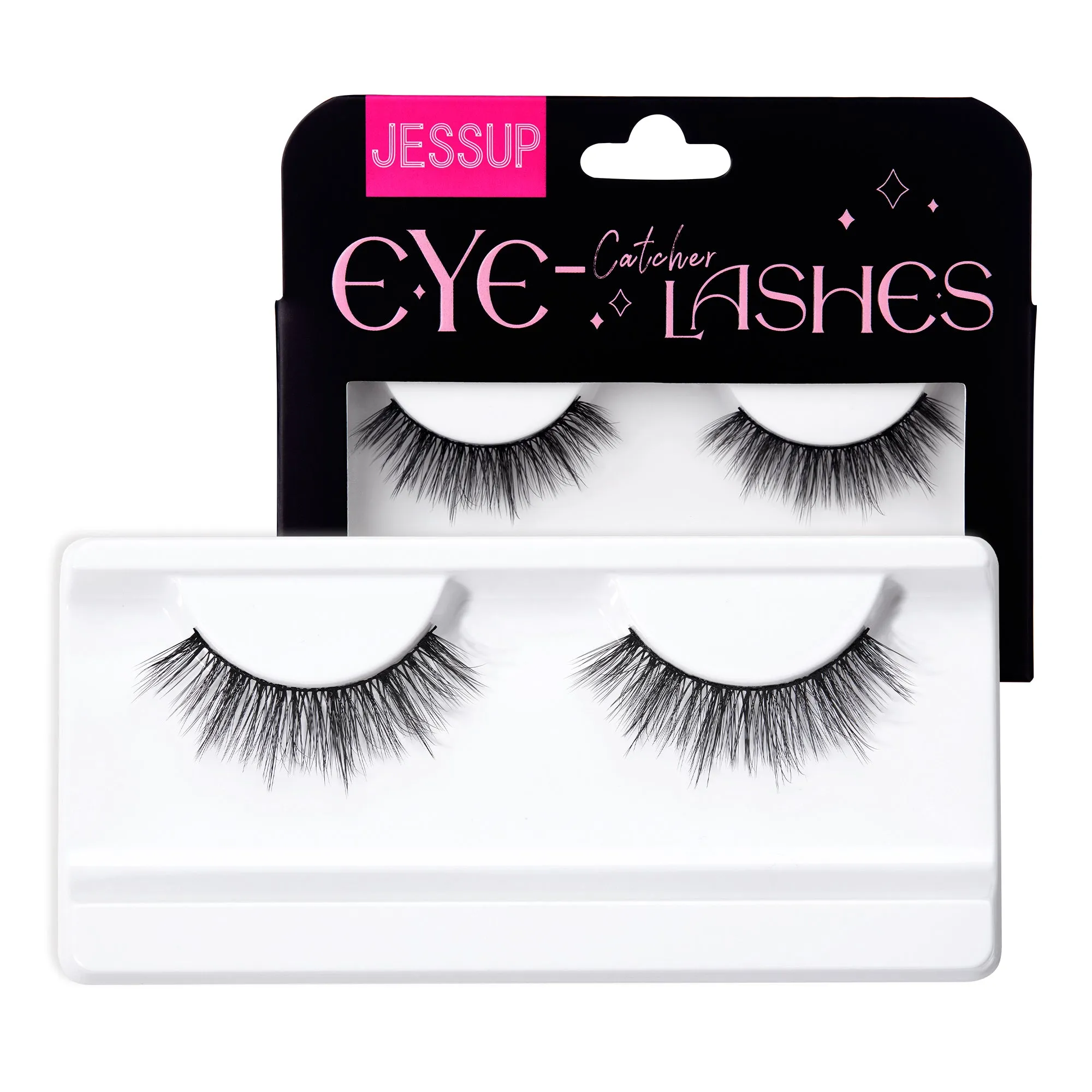 Jessup False Eyelashes Natural Look Fake Eyelashes 1 Pairs Pack Wispy Lashes Faux Mink Eyelashes 3D Short Fluffy Reusable False Lashes