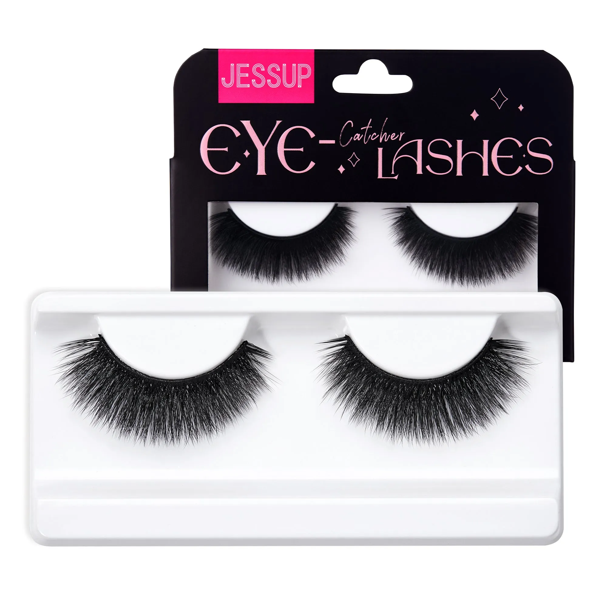 Jessup False Eyelashes Natural Look Fake Eyelashes 1 Pairs Pack Wispy Lashes Faux Mink Eyelashes 3D Short Fluffy Reusable False Lashes