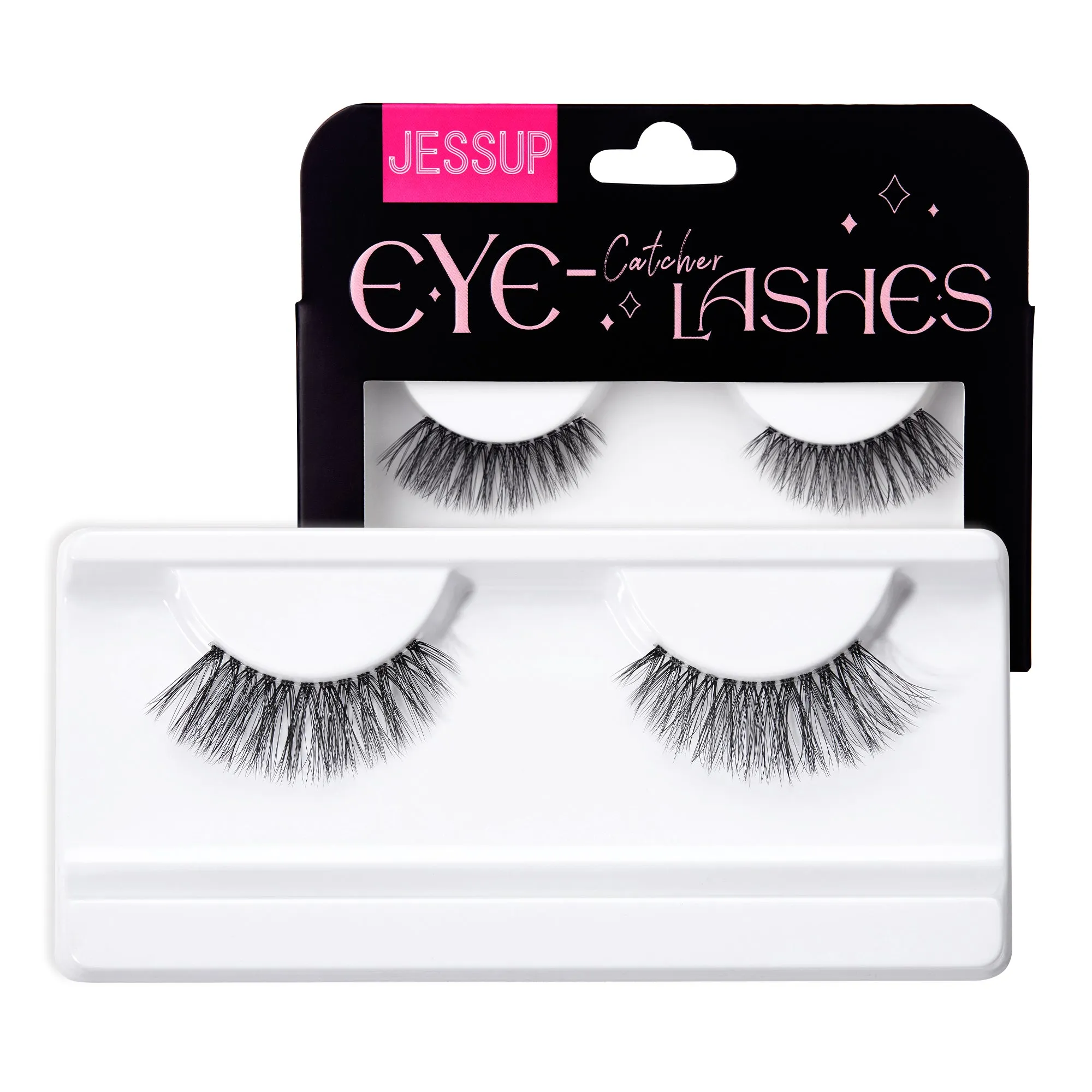 Jessup False Eyelashes Natural Look Fake Eyelashes 1 Pairs Pack Wispy Lashes Faux Mink Eyelashes 3D Short Fluffy Reusable False Lashes