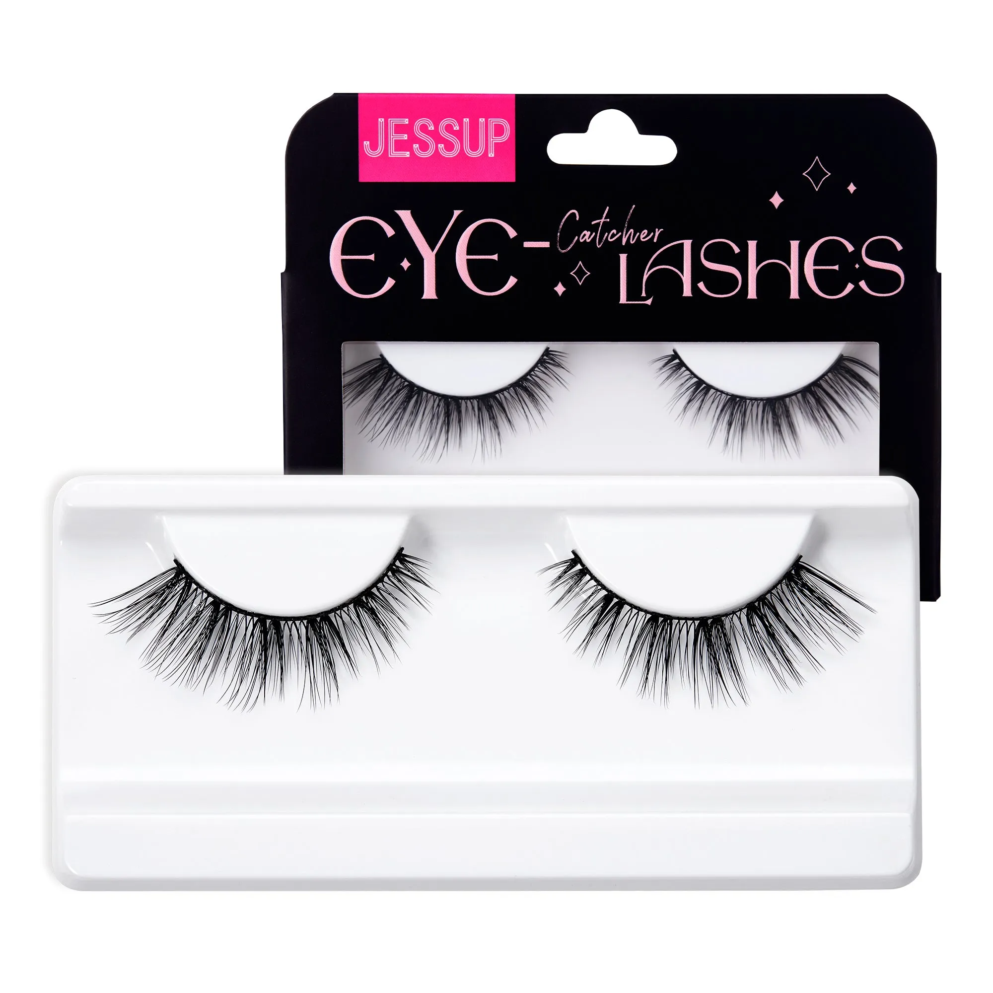 Jessup False Eyelashes Natural Look Fake Eyelashes 1 Pairs Pack Wispy Lashes Faux Mink Eyelashes 3D Short Fluffy Reusable False Lashes