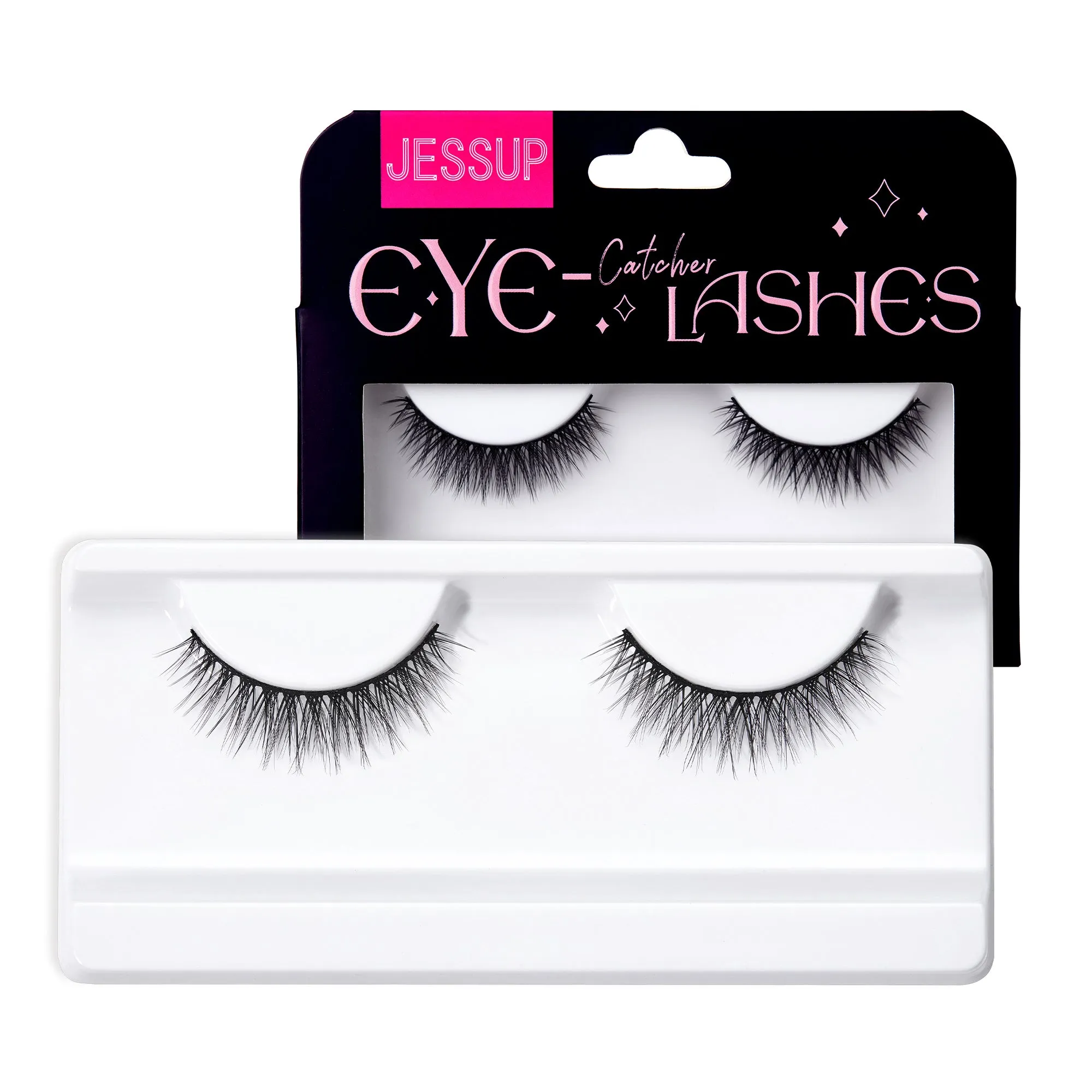 Jessup False Eyelashes Natural Look Fake Eyelashes 1 Pairs Pack Wispy Lashes Faux Mink Eyelashes 3D Short Fluffy Reusable False Lashes